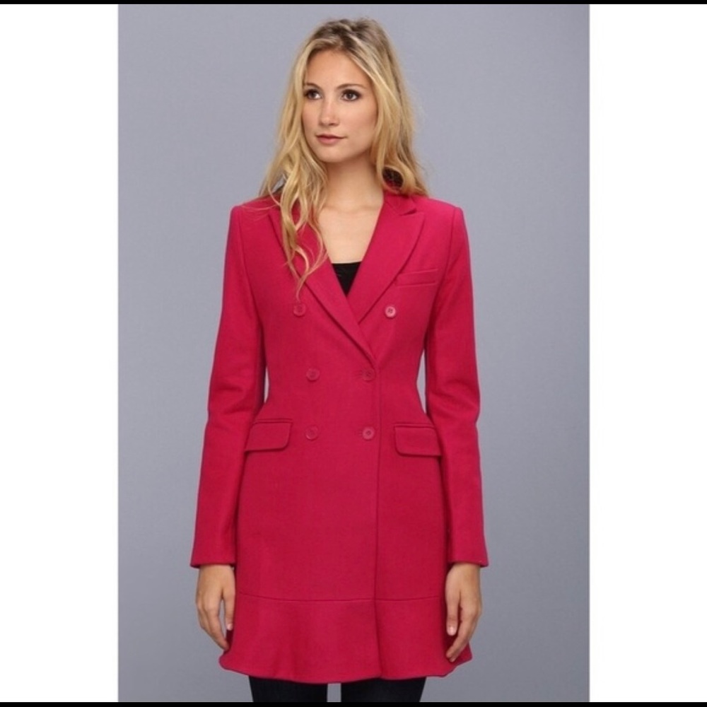 BCBGMaxAzria Womens Wool Blend Coat Size Medium